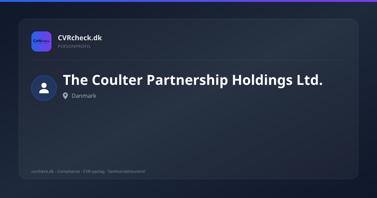 Visitkort: The Coulter Partnership Holdings Ltd., person-info