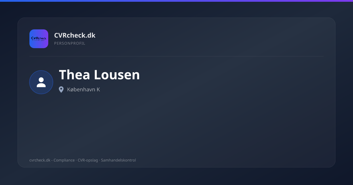 Visitkort: Thea Lousen, København K, person-info