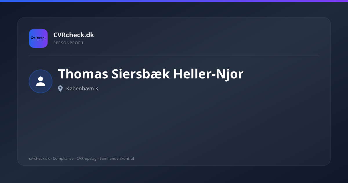 Visitkort: Thomas Siersbæk Heller-Njor, København K, person-info