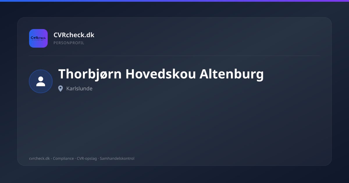Visitkort: Thorbjørn Hovedskou Altenburg, Karlslunde, person-info