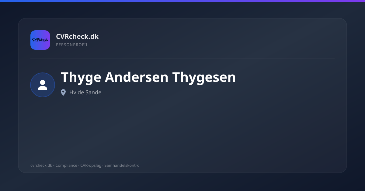 Visitkort: Thyge Andersen Thygesen, Hvide Sande, person-info