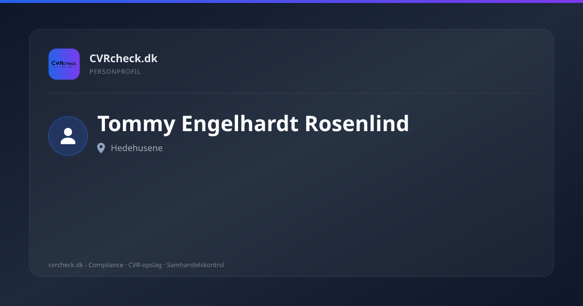 Visitkort: Tommy Engelhardt Rosenlind, Hedehusene, person-info