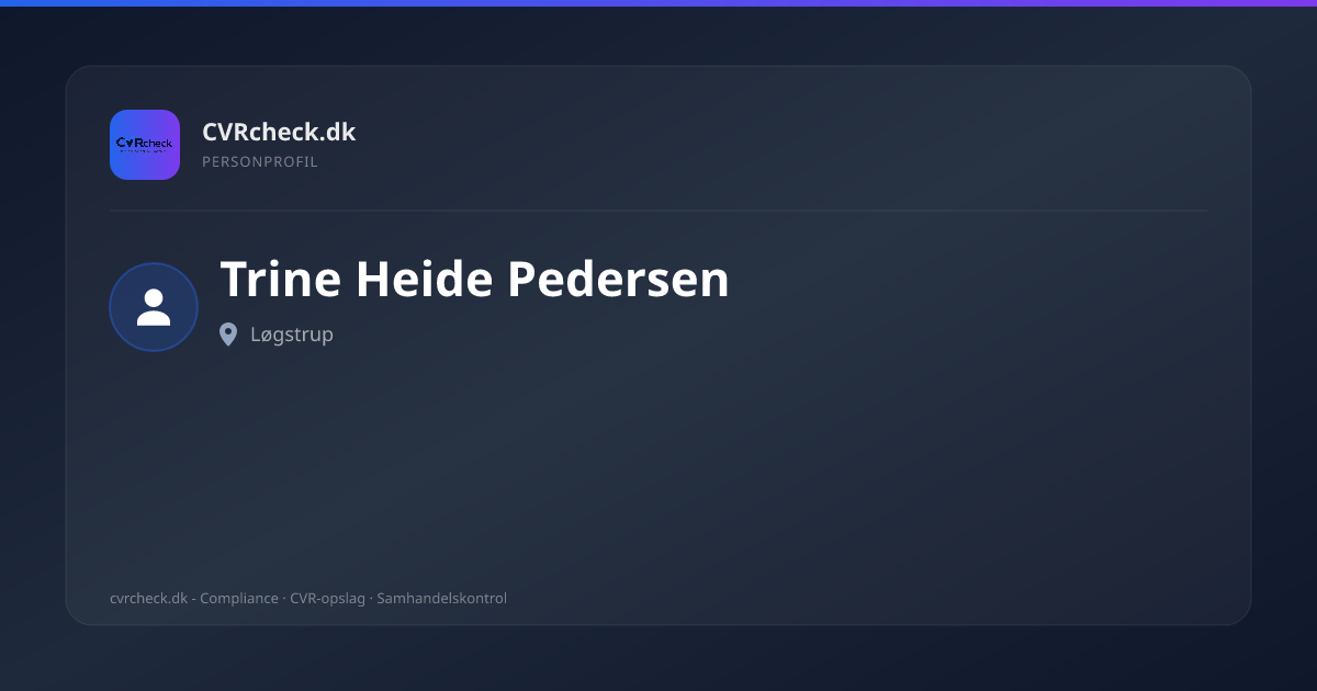Visitkort: Trine Heide Pedersen, Løgstrup, person-info