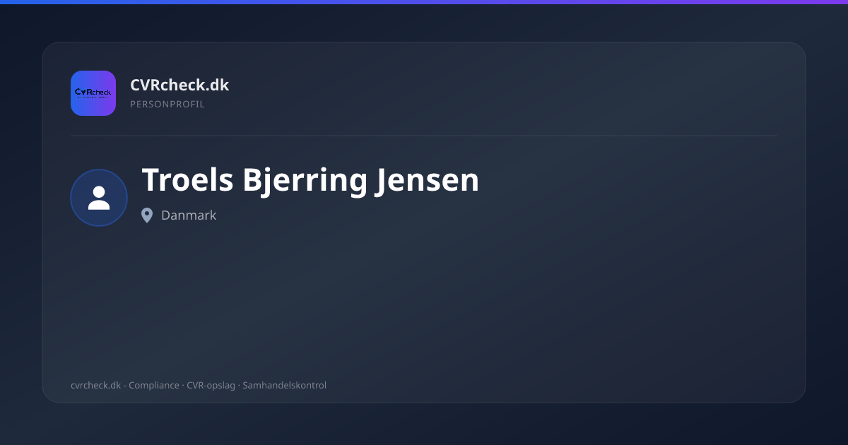 Visitkort: Troels Bjerring Jensen, person-info