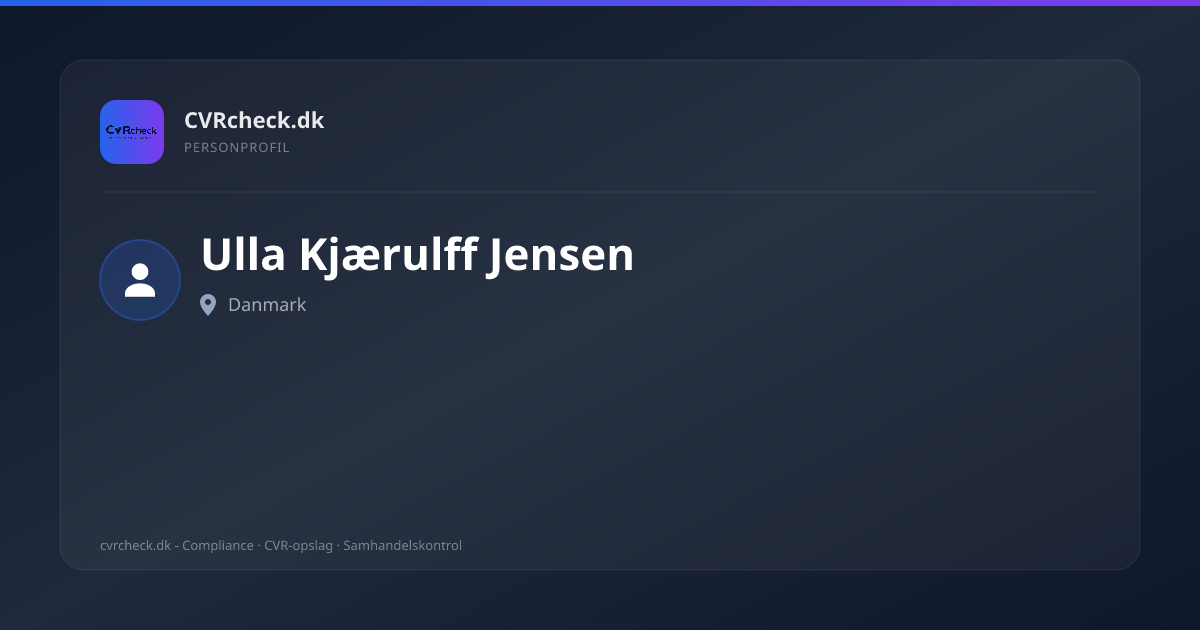 Visitkort: Ulla Kjærulff Jensen, person-info