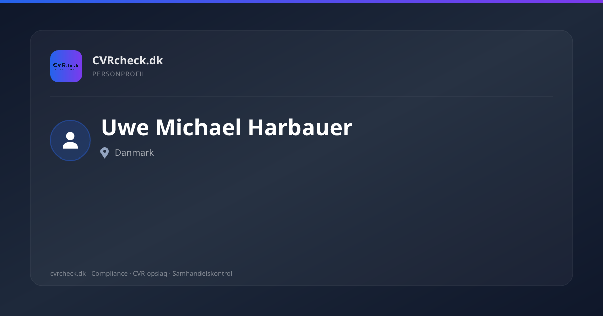 Visitkort: Uwe Michael Harbauer, person-info