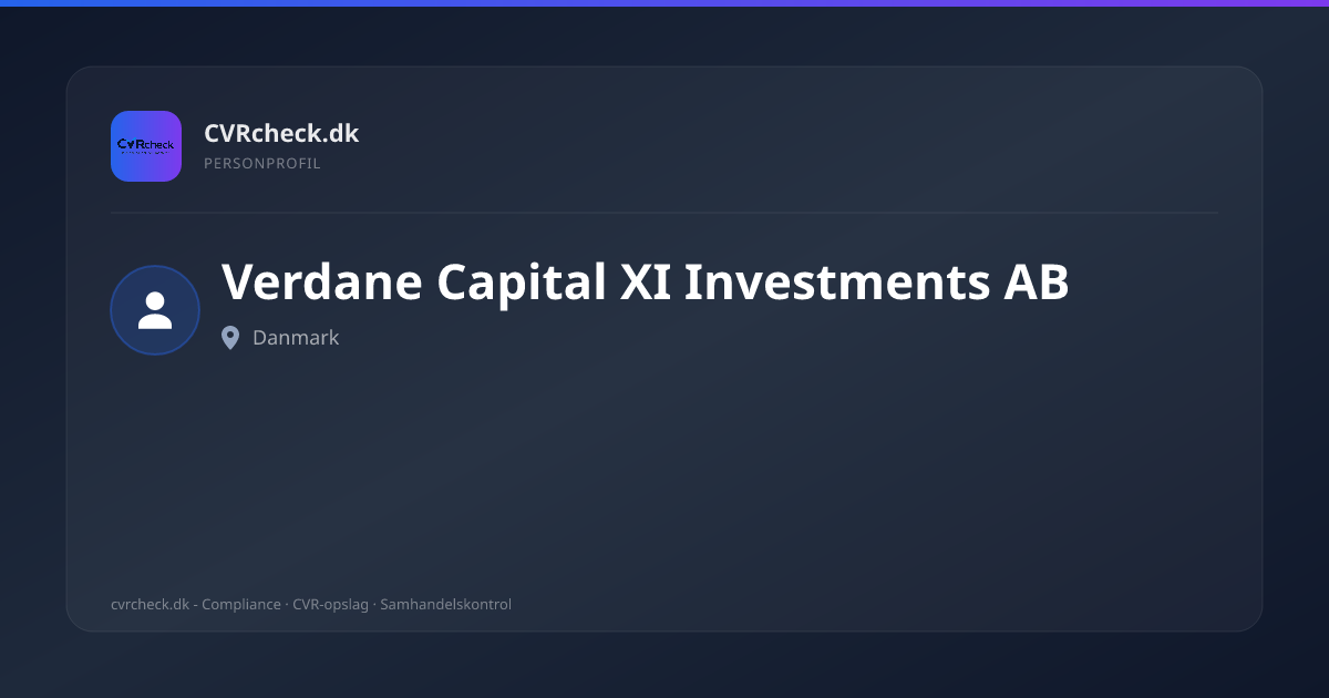 Visitkort: Verdane Capital XI Investments AB, person-info