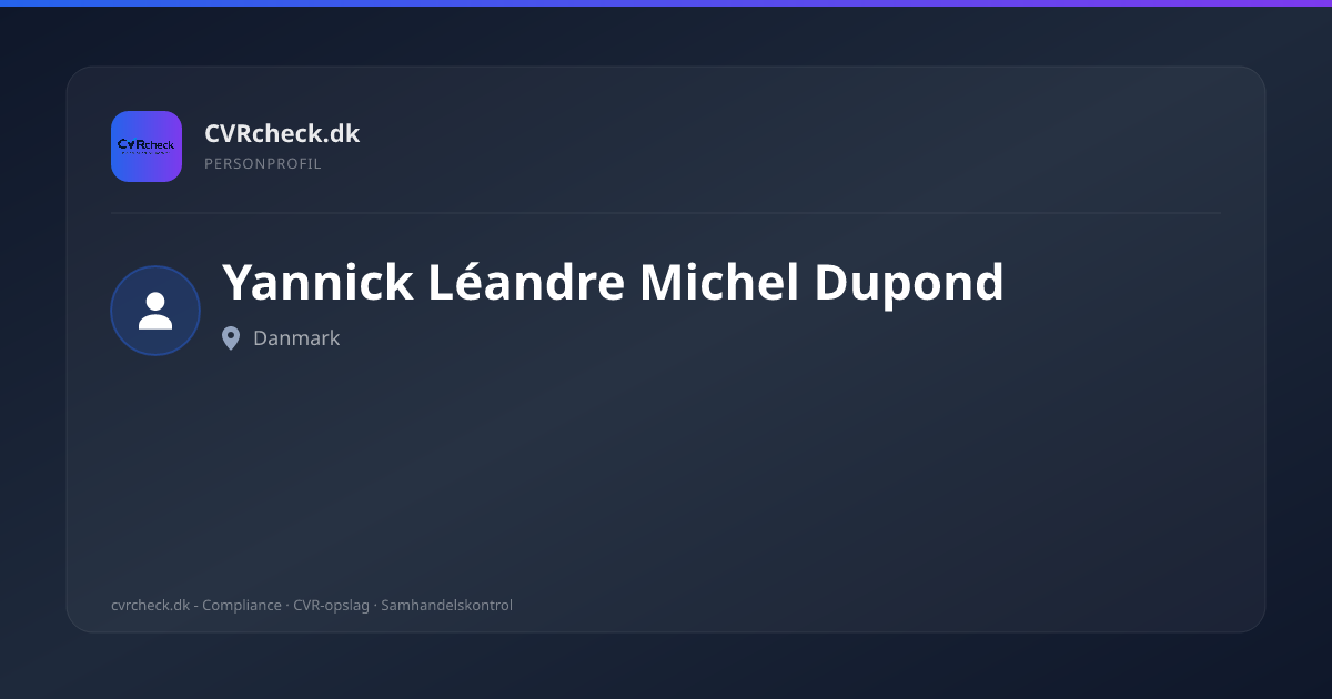 Visitkort: Yannick Léandre Michel Dupond, person-info